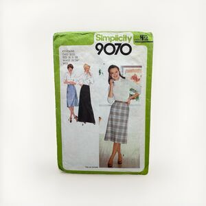 VTG Simplicity Pattern 9070 Retro 1979 A-Line Skirt 2 Sizes 18 20 W 32" 34"